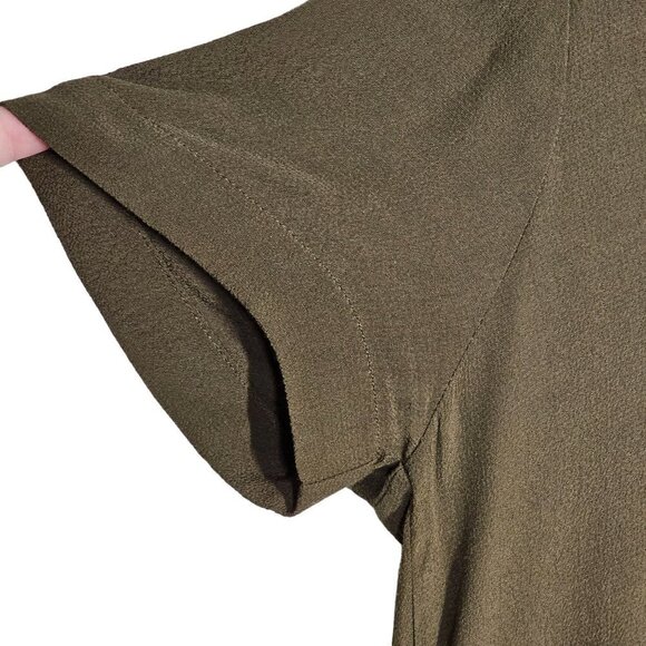 Madewell Button-Back Easy V-Neck Short Sleeves Dress Pockets Brown Women Size XS - Picture 10 of 16